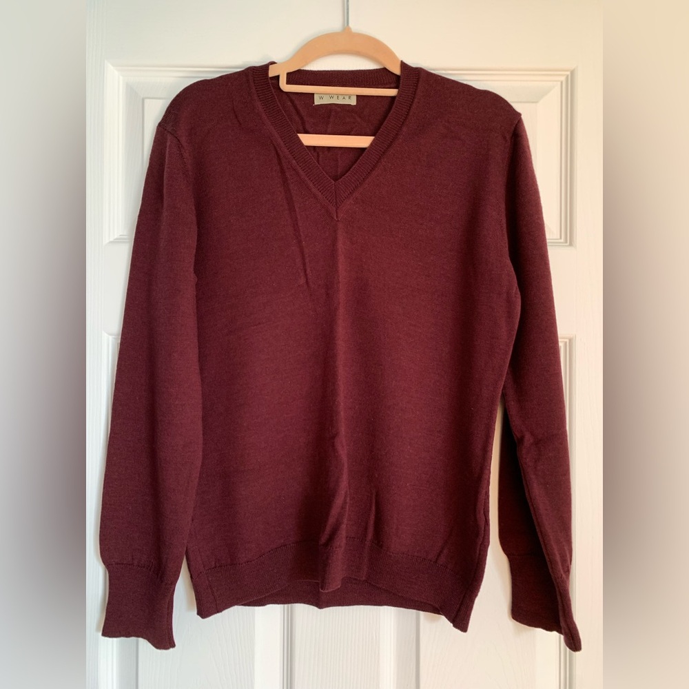 Rinascimento Italian Merino Wool Burgundy Sweater